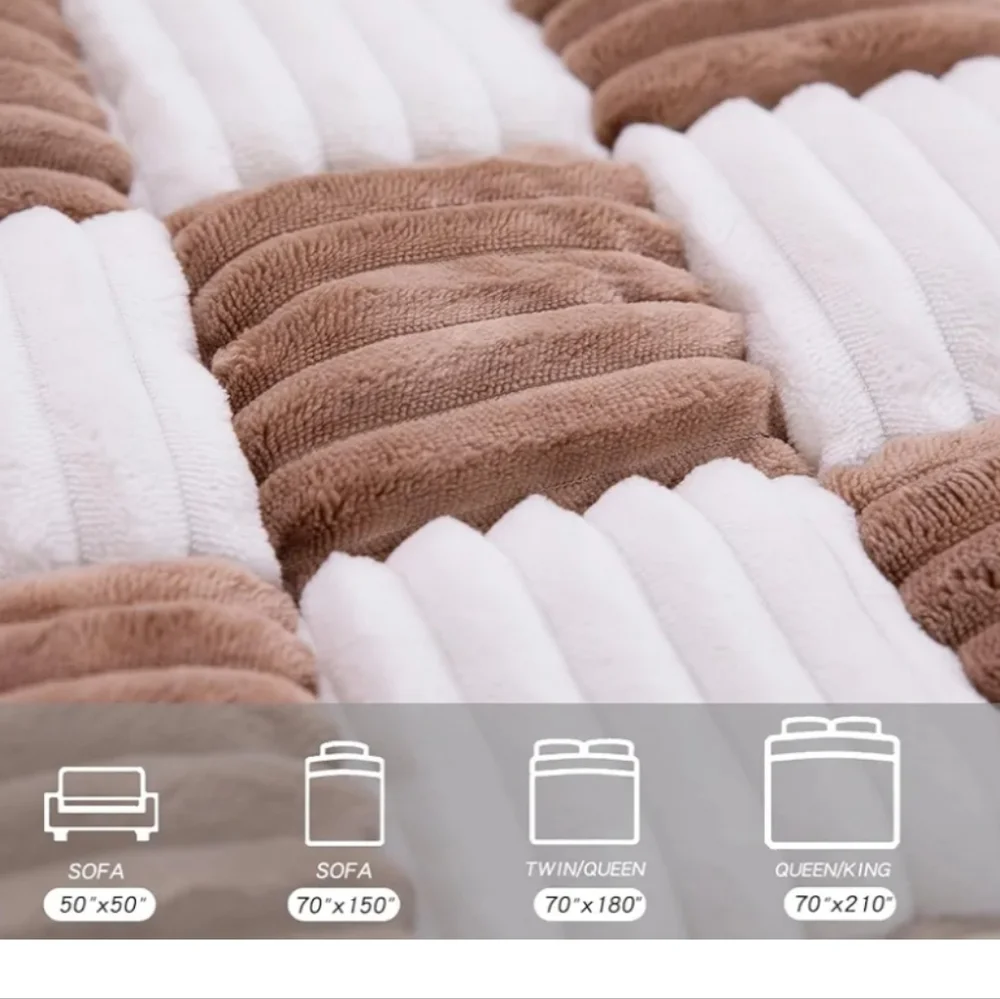 New! Mocha & white washable plush couch chair cover for your pets